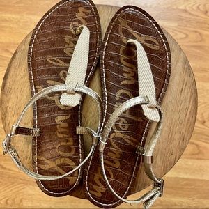 Sam Edelman Gigi Metallic Canvas Sandals